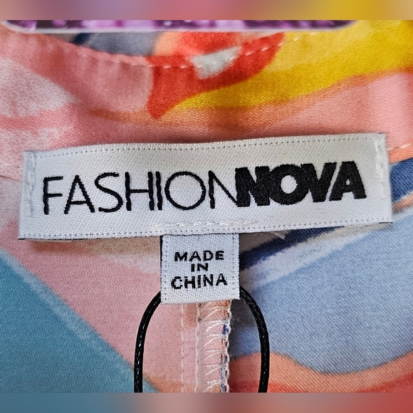 Women's Fashion Nova Hailey Button Up Maxi Dress - Blue/combo XS - Picture 7 of 10